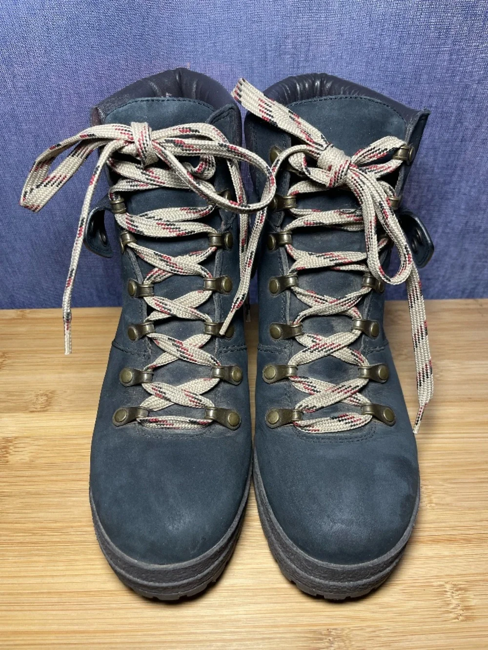 See By Chloe Eileen Block Heel Combat Boots Black Brown Cuff Lace Up Hiking 38 8